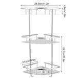3 Tiers Corner Shower Shelf Wall Mounted Shower Organizer Storage Rack for Toilet Kitchen