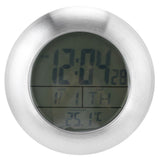 Shower Wall Clock Portable Waterproof Digital Clock with Temperature Calendar Display - Front View