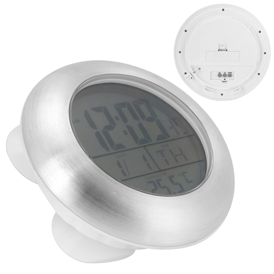 Shower Wall Clock Portable Waterproof Digital Clock with Temperature Calendar Display