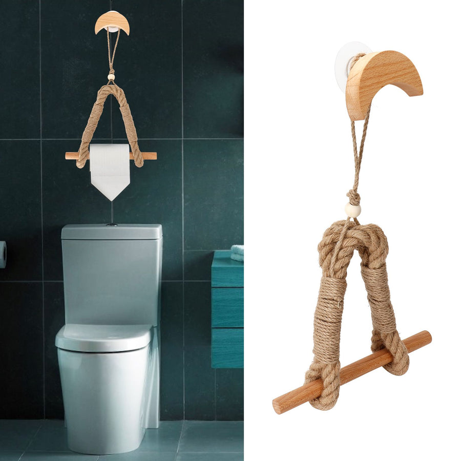 Toilet Paper Holder Innovative Hemp Rope Towel Roll Rack Stand Bathroom Accessory
