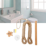 Toilet Roll Holder Wall Mounted Innovative Hemp Rope Towel Paper Rack Bathroom Organizer - Extra Image