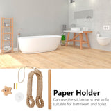 Toilet Roll Holder Wall Mounted Innovative Hemp Rope Towel Paper Rack Bathroom Organizer - Extra Image