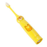 Children Electric Toothbrush Cartoon Pattern Waterproof Teeth Cleaning Brush Gift for KidsYellow - Top-Down View