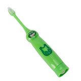 Children Electric Toothbrush Cartoon Pattern Waterproof Teeth Cleaning Brush Gift for KidsGreen - Top-Down View