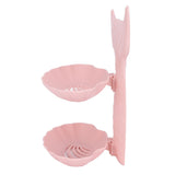 Double Layers Soap Box Wall-Mounted Soap Holder Drain Rack for Bathroom Supplies - Side View