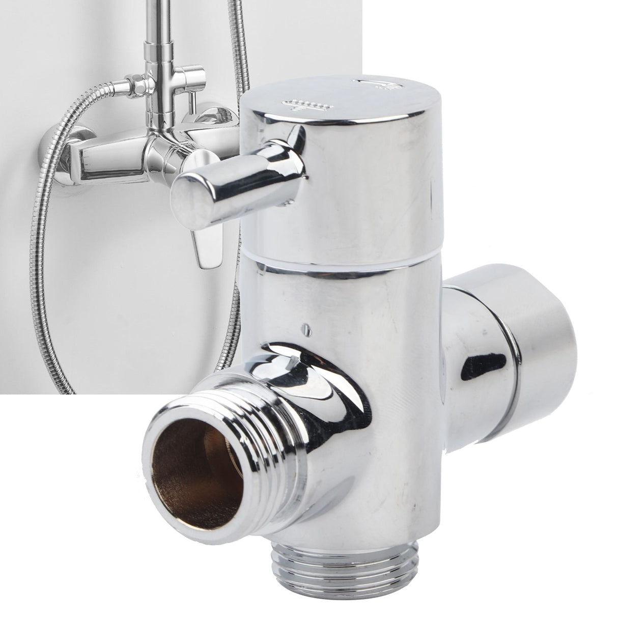 G1/2 Shower Head Diverter Valve Shower Arm Splitter for Hand Showerhead and Fixed Spray Head