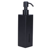 200ml Square Shower Bottle 304 Stainless Steel Shampoo Hand Soap Dispenser Black - Front View