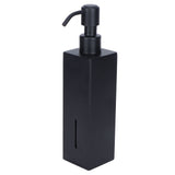 200ml Square Shower Bottle 304 Stainless Steel Shampoo Hand Soap Dispenser Black - Side View