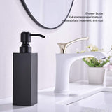200ml Square Shower Bottle 304 Stainless Steel Shampoo Hand Soap Dispenser Black