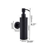 200ml Round Soap Dispenser Wall‑Mounted Shampoo Shower Gel Container Bathroom Supply Black