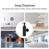 200ml Round Soap Dispenser Wall‑Mounted Shampoo Shower Gel Container Bathroom Supply Black