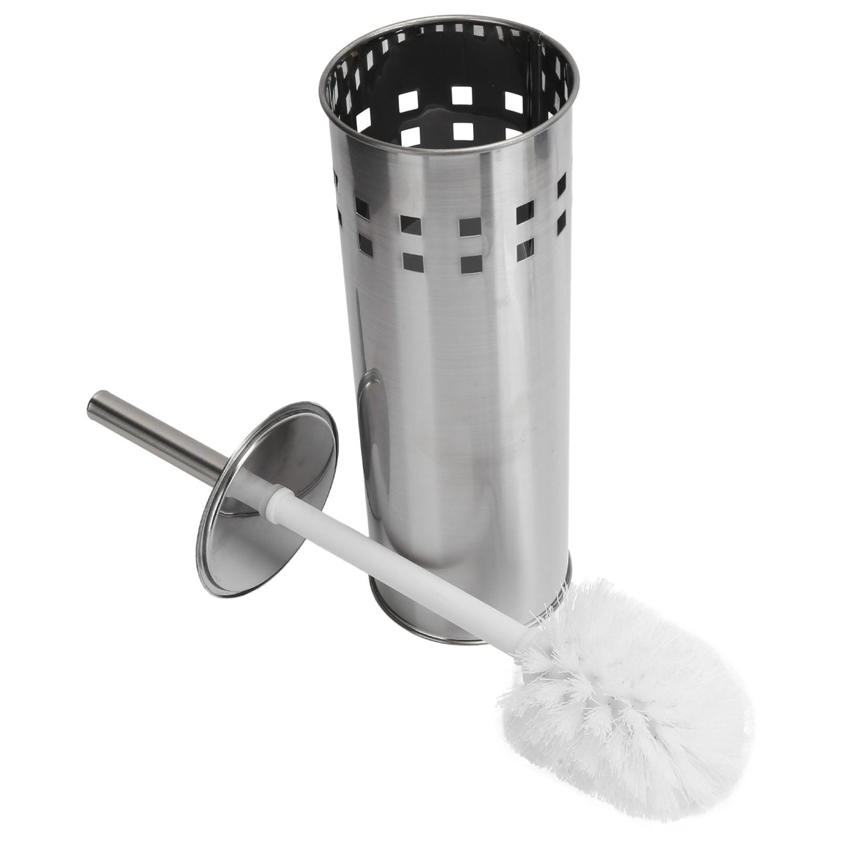 Toilet Brush and Vented Holder Set Stainless Steel Cleaning Brush for Bathroom Toilet
