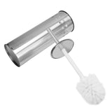 Toilet Brush and Vented Holder Set Stainless Steel Cleaning Brush for Bathroom Toilet - Top-Down View