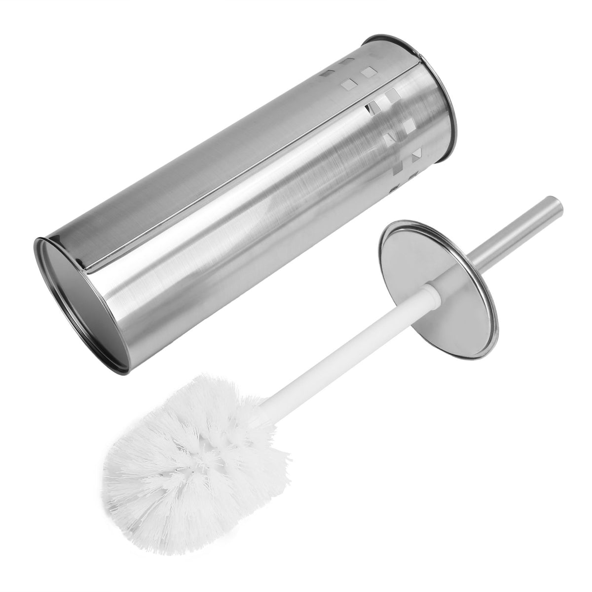 Toilet Brush and Vented Holder Set Stainless Steel Cleaning Brush for Bathroom Toilet