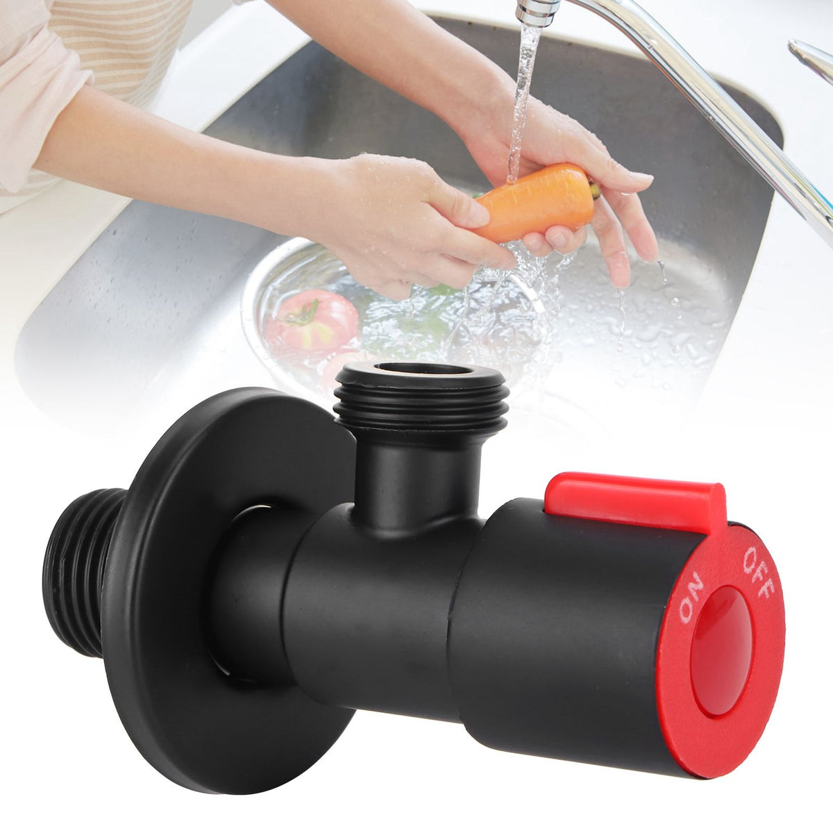 G1/2 Thread Angle Valve Stainless Steel Water Stop Valve for Bathroom Toilet SuppliesSingle Hot