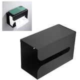 Black Tissue Box Holder Stand Wall Mount Napkin Organizer for Kitchen Bathroom Toilet - Extra Image