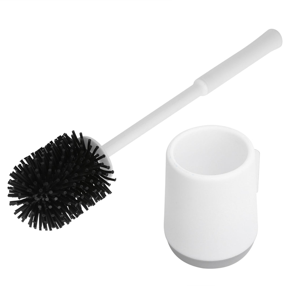 Toilet Brush with Holder Set Wall Mounted Soft Toilet Cleaner Brush for Bathroom