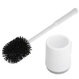 Toilet Brush with Holder Set Wall Mounted Soft Toilet Cleaner Brush for Bathroom - Low Angle