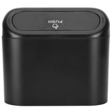 Car Trash Can Portable Hanging Garbage Waste Bin with Lid Vehicle Interior Accessory Black