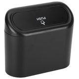 Car Trash Can Portable Hanging Garbage Waste Bin with Lid Vehicle Interior Accessory Black - Top-Down View