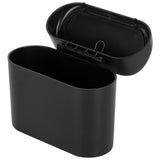 Car Trash Can Portable Hanging Garbage Waste Bin with Lid Vehicle Interior Accessory Black - Rear View