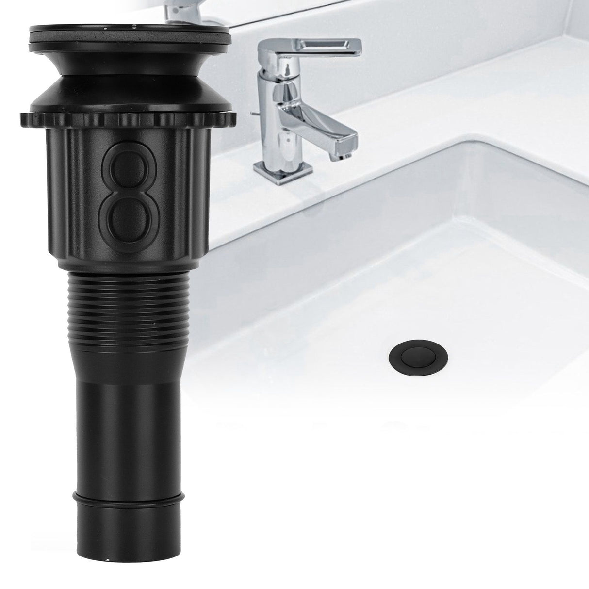 Stainless Steel Wash Basin Drain Filter Sink Drain Stopper Bathroom Accessories Black
