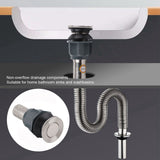 No Glue Stainless Steel Basin Drain Sink Drain Stopper NonOverflow Bathroom Hardware - Extra Image