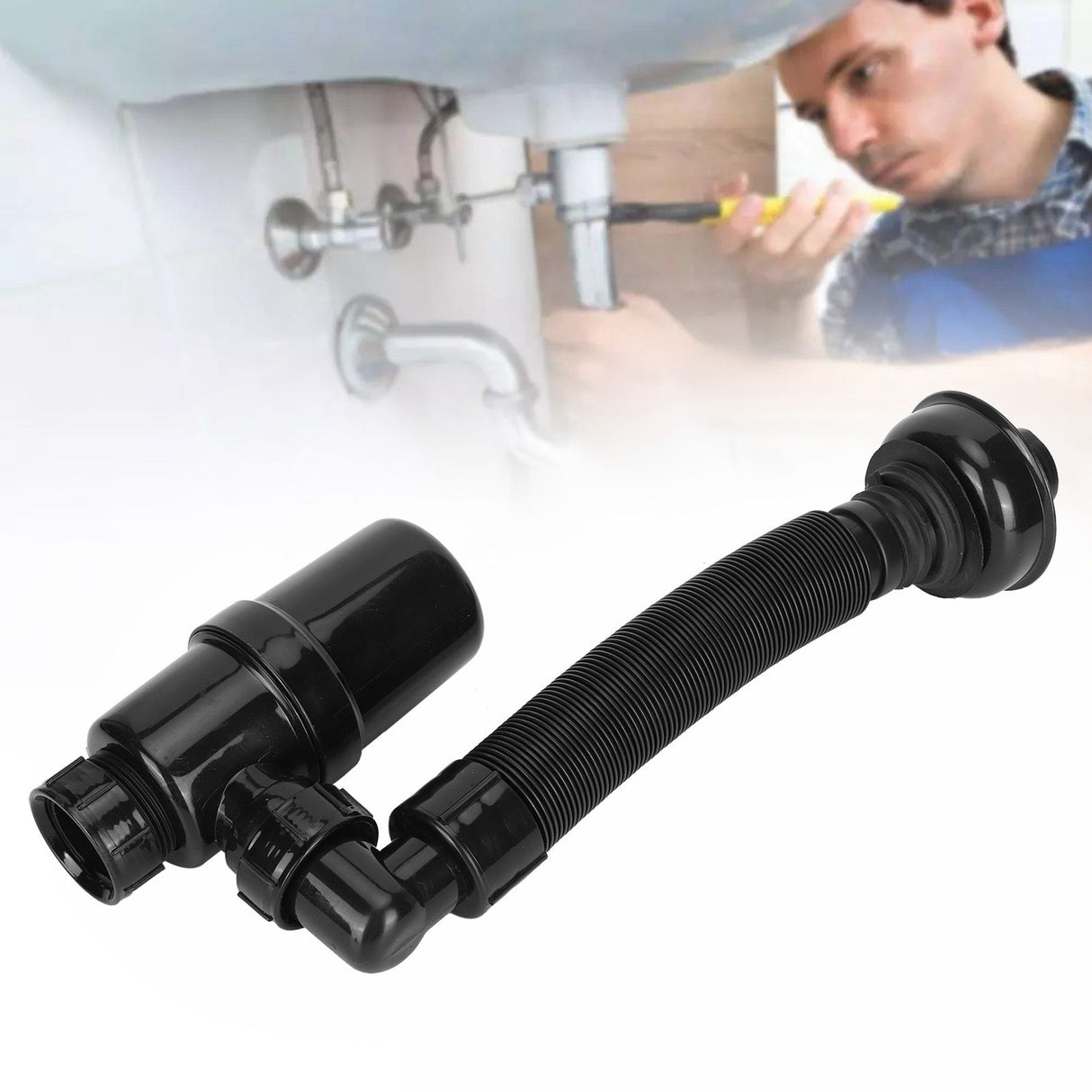 Basin Sink P-Type Drain Pipe Anti Blocking Deodorant Pipe Wash Basin Accessories