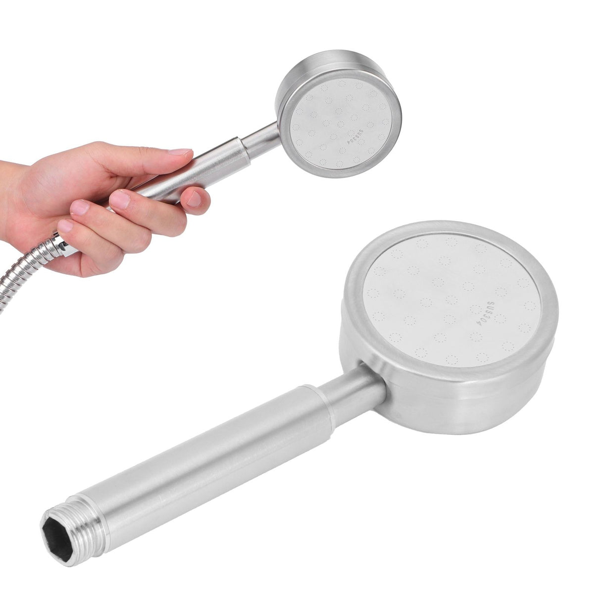 G1/2 Shower Head Detachable 304 Stainless Steel Handheld Shower Sprayer for Home Bathroom