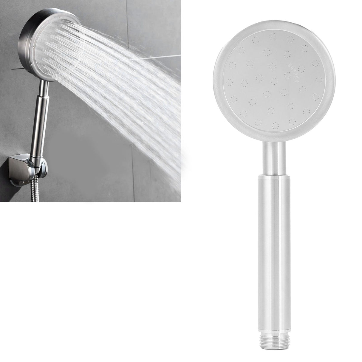 G1/2 Shower Head Detachable 304 Stainless Steel Handheld Shower Sprayer for Home Bathroom