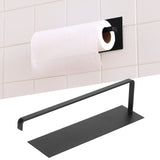 Paper Towel Holder Under Cabinet Self Adhesive Toilet Paper Rack Bathroom Kitchen Matte Black - Extra Image