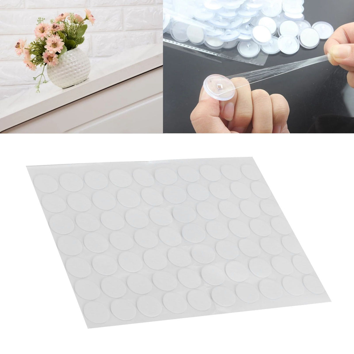 70Pcs Round Sticker Acrylic Acid Transparent Double Sided Adhesive Tape for Fixation