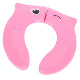 Folding Potty Seat Pad Portable Baby Toddler Toilet Training Seat Non Slip Pad for Travel(Pink ) - Close-Up Angle