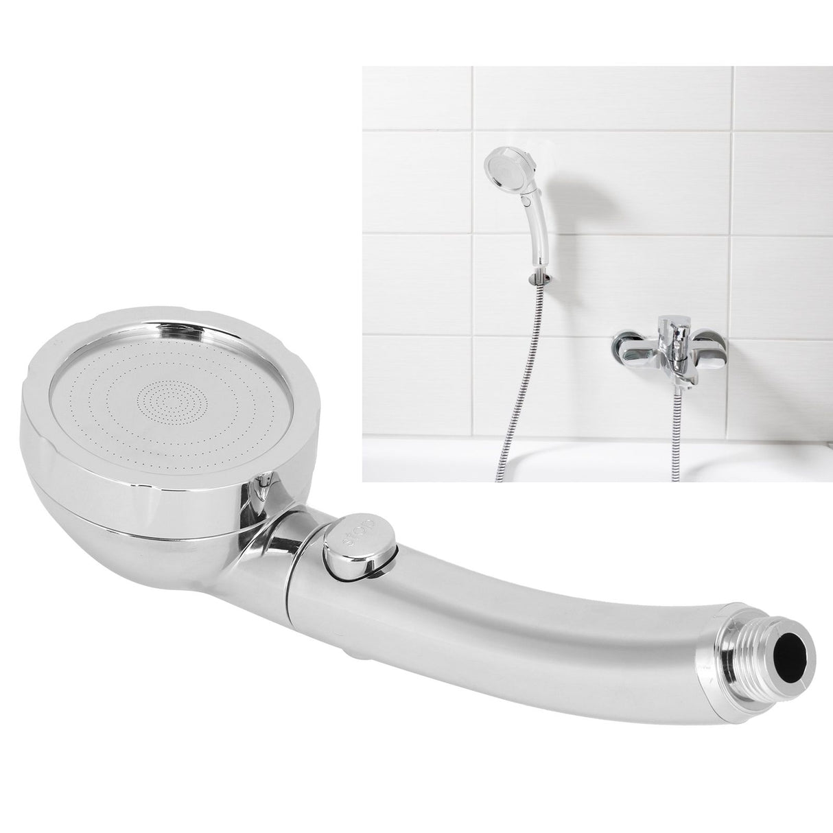 G1/2in High Pressure Showerhead ABS Handheld Bath Shower Sprayer Bathroom Supplies