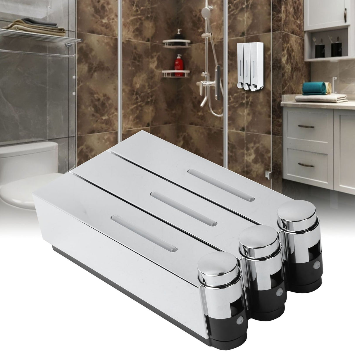 Liquid Soap Dispenser Wall Mounted Shampoo Shower Gel Container for Bathroom Kitchen