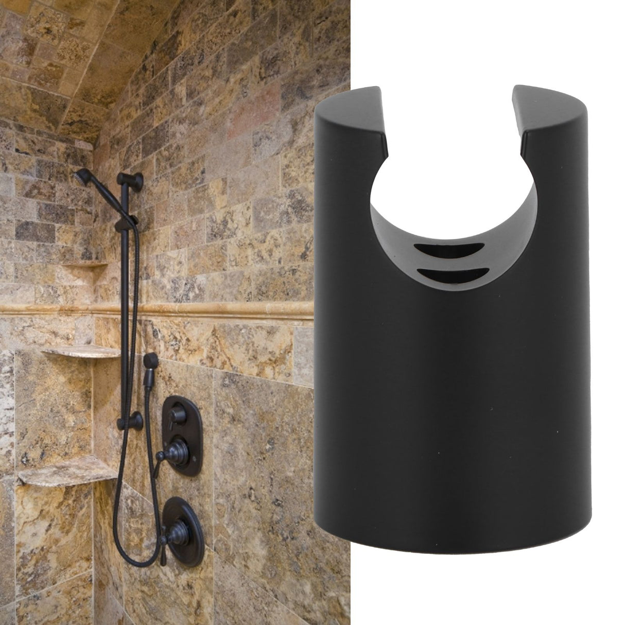 Shower Head Holder Wall Mounted Bathroom Handheld Shower Sprayer Stand Bracket SupplyBlack