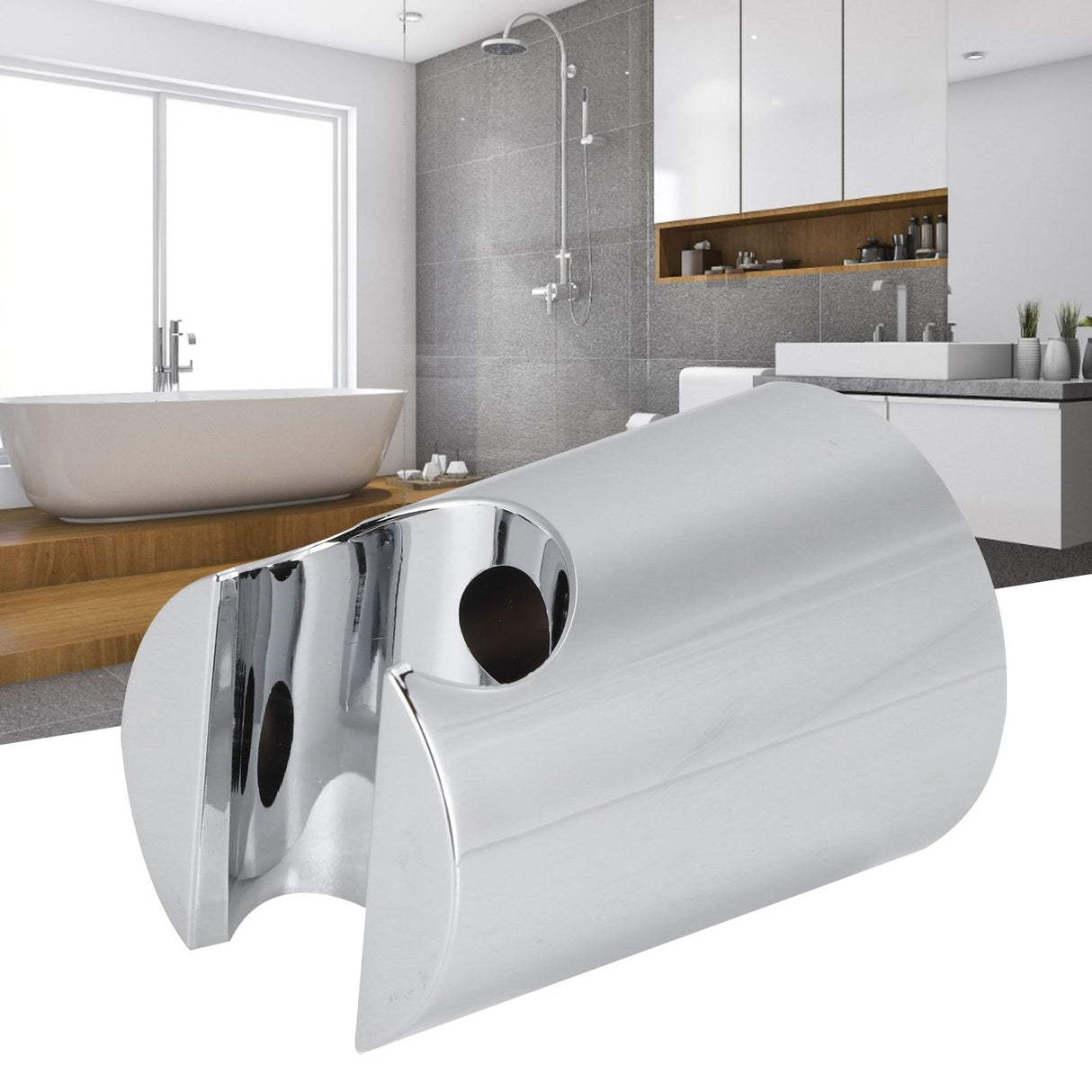 Shower Head Holder Wall Mounted Bathroom Handheld Shower Sprayer Stand Bracket SupplySilver
