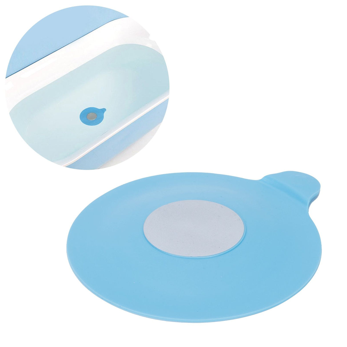 Bathtub Drain Stopper Silicone Sink Suction Cup Drain Plug Cover for Kitchen Bathroom Blue