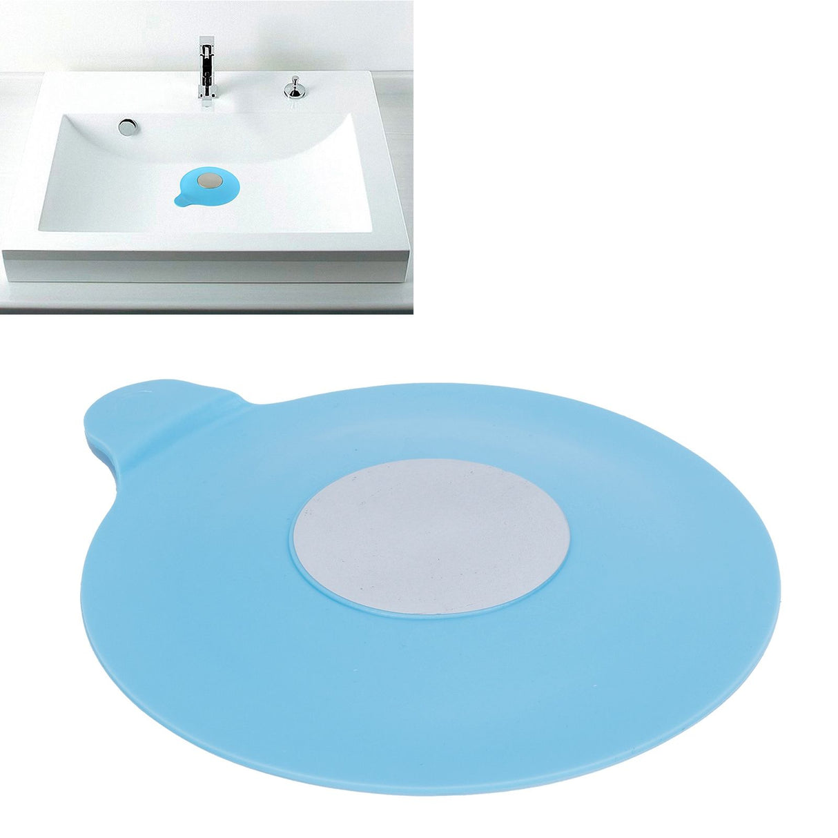 Bathtub Drain Stopper Silicone Sink Suction Cup Drain Plug Cover for Kitchen Bathroom Blue