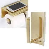 Golden Stainless Steel Roll Paper Shelf Bathroom Toilet Paper Holder Rack for Home