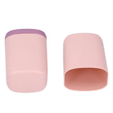 Portable Toothbrush Holder Toothbrush Storage Box Toothpaste Box for Indoor Outdoor Camping TravelPink - Top-Down View