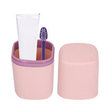 Portable Toothbrush Holder Toothbrush Storage Box Toothpaste Box for Indoor Outdoor Camping TravelPink - Extra Image