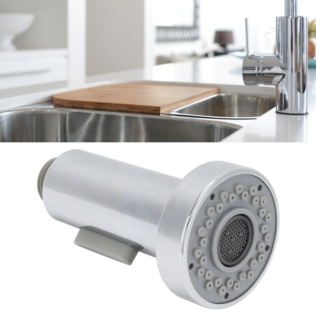 G1/2in Pull Out Faucet Nozzle Adjustable Washable Kitchen Tap Sprayer Head Accessory