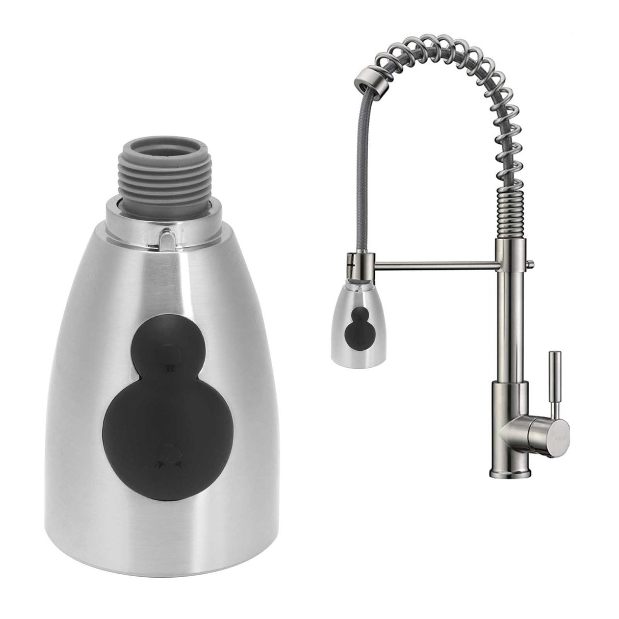 G1/2in Faucet Sprayer Nozzle Pull Out Faucet Spray Head with 2 Modes for Kitchen Bathroom