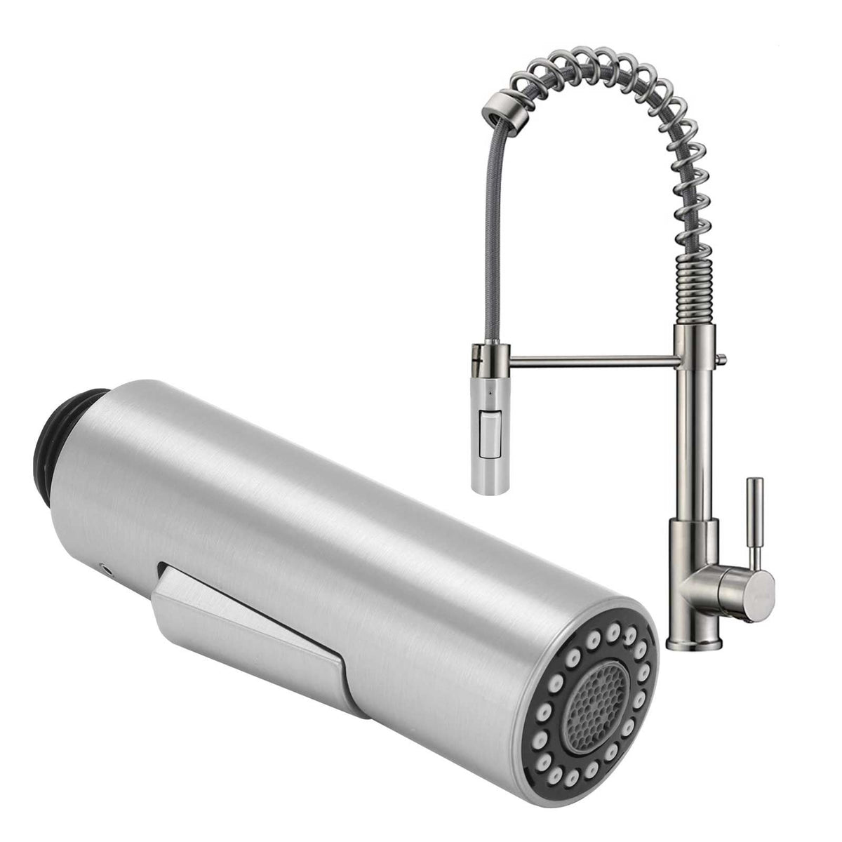 G1/2 Kitchen Tap Pull Out Spray Shower Head Replacement Plastic Nickel Brushed Faucet Accessory