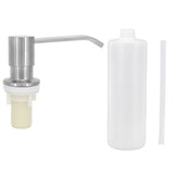 Kitchen Sink Soap Dispenser Brushed Refillable Reusable Lotion Pump Bottle Organizer - Low Angle