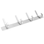 Stainless Steel Hook Wall Mounted Brushed Simple Style 4‑Hook Wall Hanger for Home Bathroom