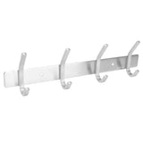 Stainless Steel Hook Wall Mounted Brushed Simple Style 4‑Hook Wall Hanger for Home Bathroom