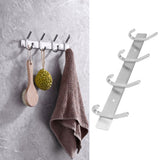 Stainless Steel Hook Wall Mounted Brushed Simple Style 4‑Hook Wall Hanger for Home Bathroom