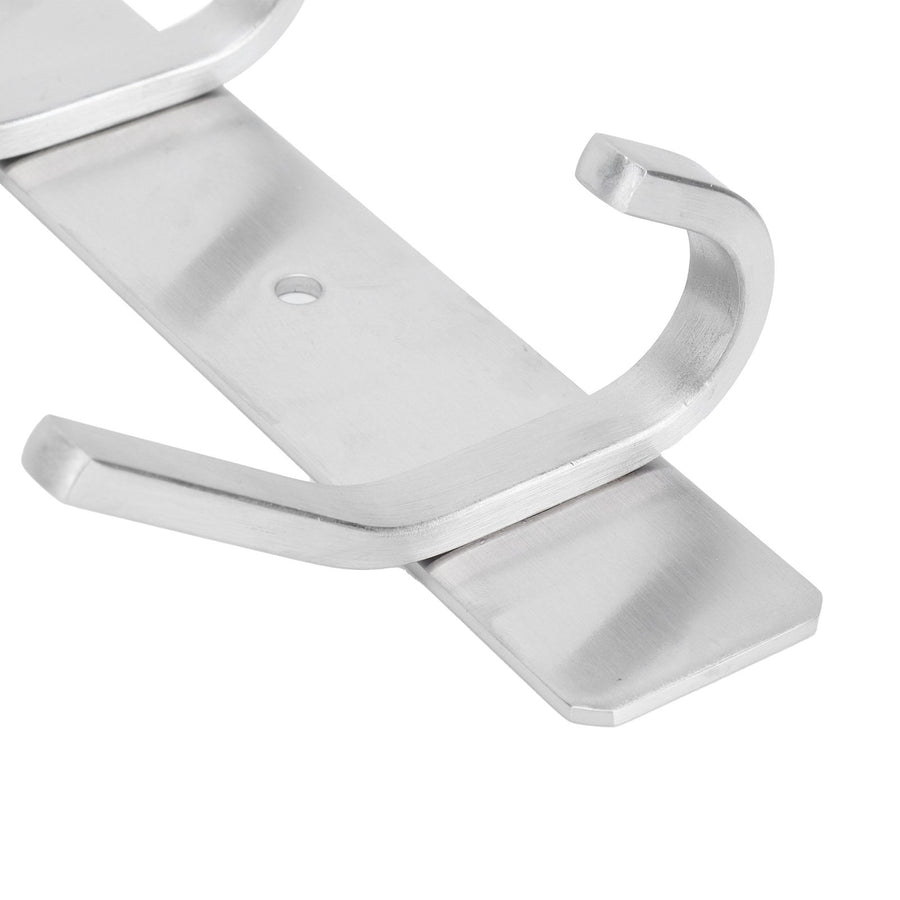 Stainless Steel Hook Wall Mounted Brushed Simple Style 4‑Hook Wall Hanger for Home Bathroom